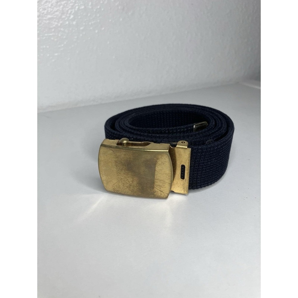 VTG Navy Blue‎ Belt 38 Inch With Pull Buckle U.S. C.E Marked 60s Trouser Belt
